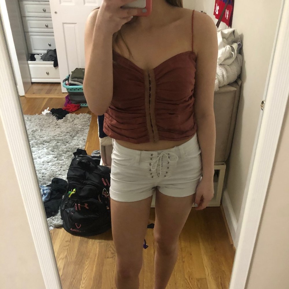 Rippled Spaghetti Strap Tank